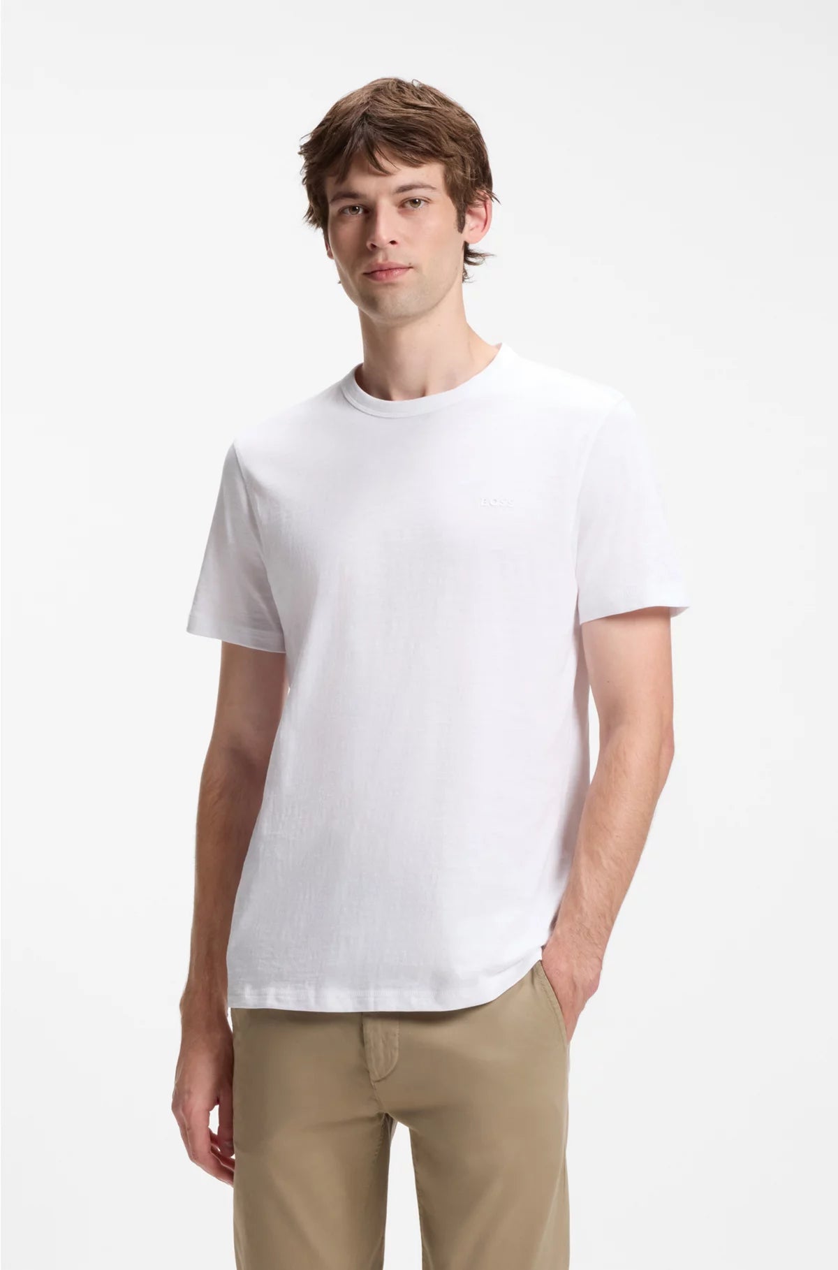 COTTON SLUB T-SHIRT WITH LOGO DETAIL