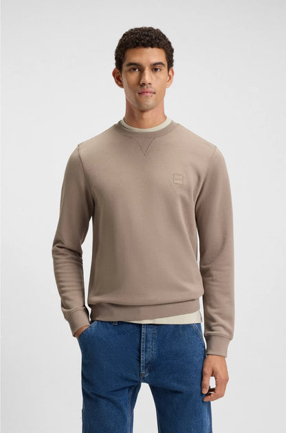 COTTON-TERRY SWEATSHIRT WITH LOGO PATCH