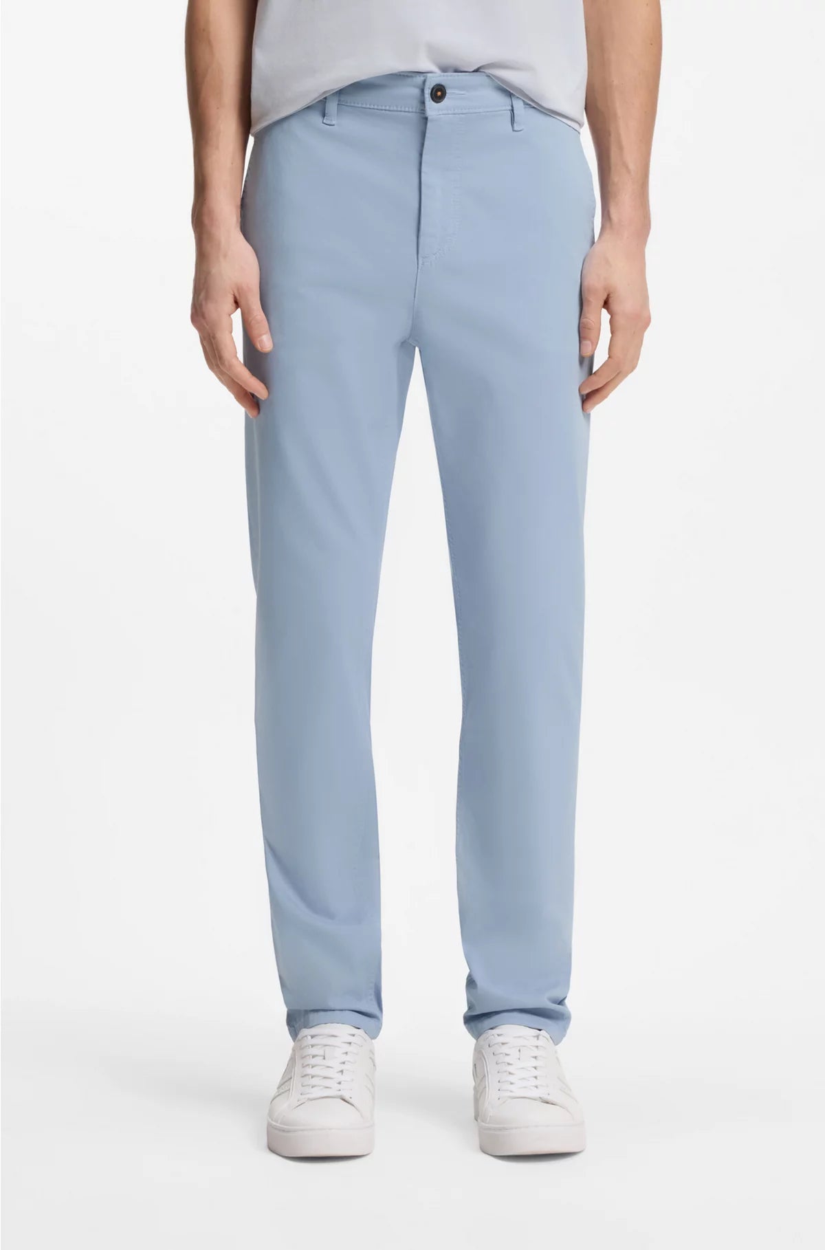 TAPERED-FIT CHINOS IN STRETCH-COTTON SATIN