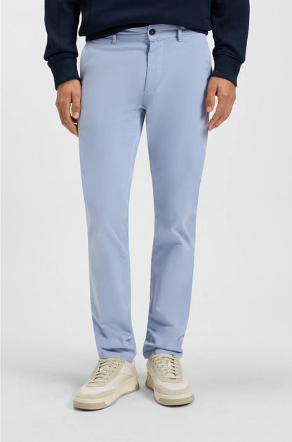 SLIM-FIT TROUSERS IN STRETCH-COTTON SATIN