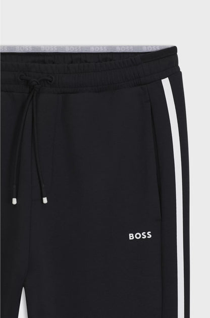 STRETCH-COTTON TRACKSUIT BOTTOMS WITH STRIPE INSERT
