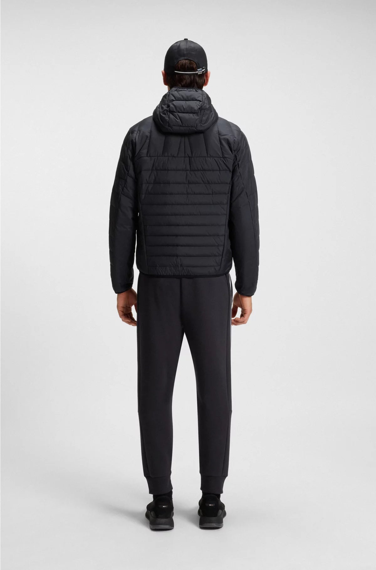 STRETCH-COTTON TRACKSUIT BOTTOMS WITH STRIPE INSERT