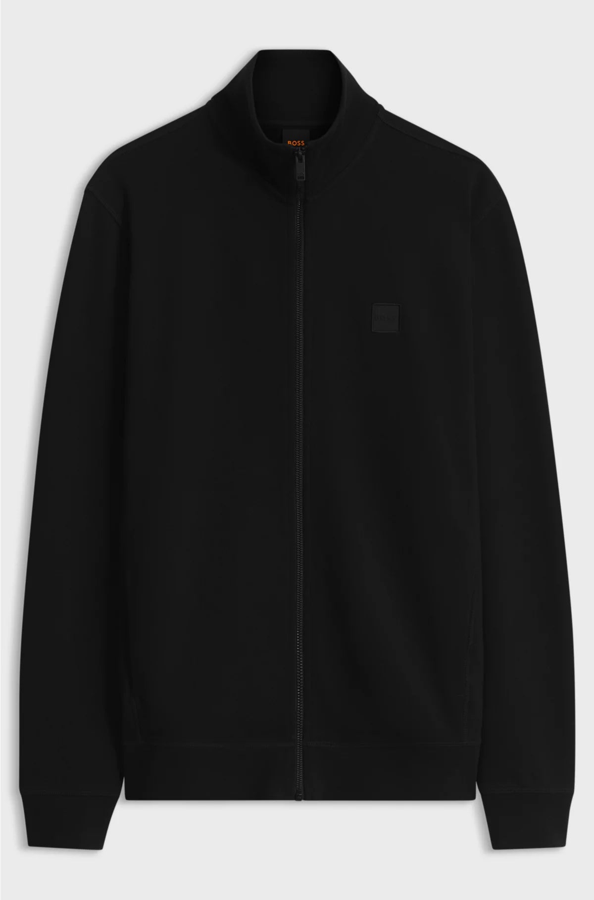 ZIP-UP JACKET IN COTTON TERRY WITH LOGO BADGE