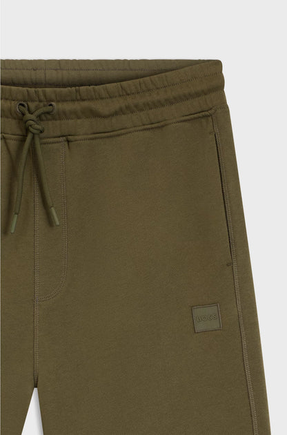 DRAWSTRING SHORTS IN COTTON TERRY WITH LOGO BADGE