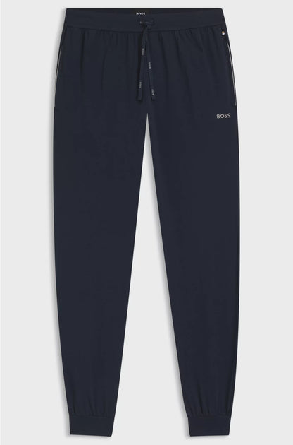 STRETCH-COTTON TRACKSUIT BOTTOMS WITH EMBROIDERED LOGO
