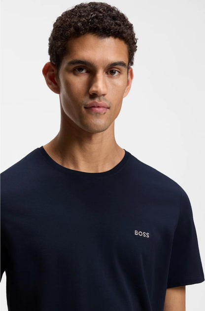 STRETCH-COTTON T-SHIRT WITH EMBROIDERED LOGO