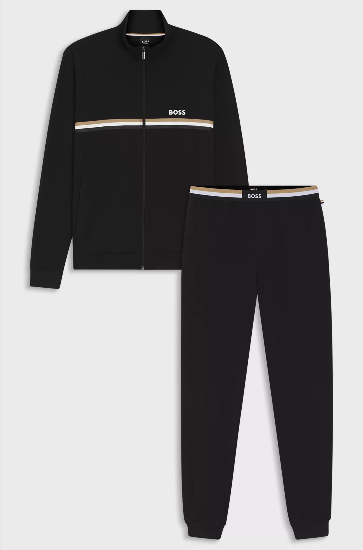 STRETCH-COTTON REGULAR-FIT TRACKSUIT SET WITH SIGNATURE DETAILS