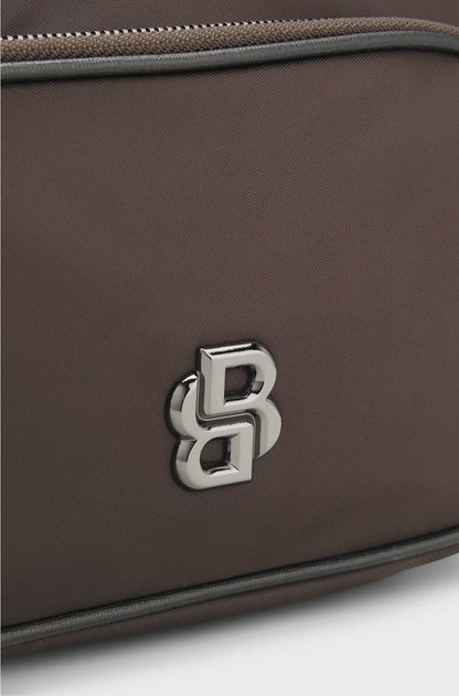 TWILL CROSSBODY BAG WITH DOUBLE B MONOGRAM