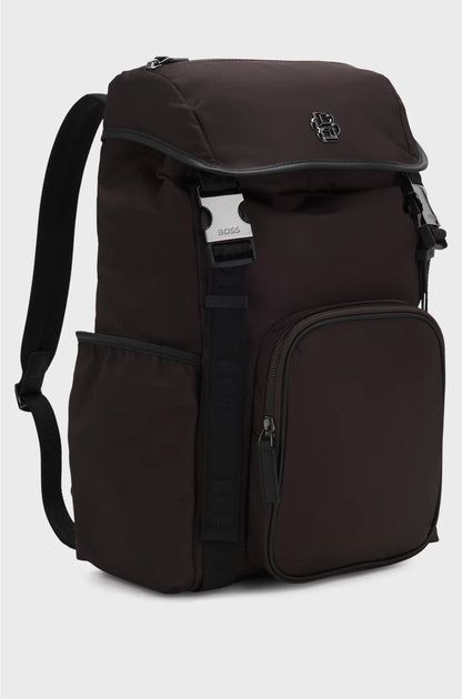 TWILL BACKPACK WITH DOUBLE B MONOGRAM