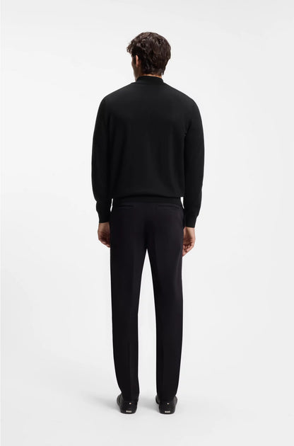 KNITTED-COTTON SWEATER WITH QUARTER ZIP