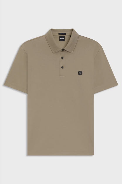 MERCERISED-COTTON POLO SHIRT WITH DOUBLE MONOGRAM