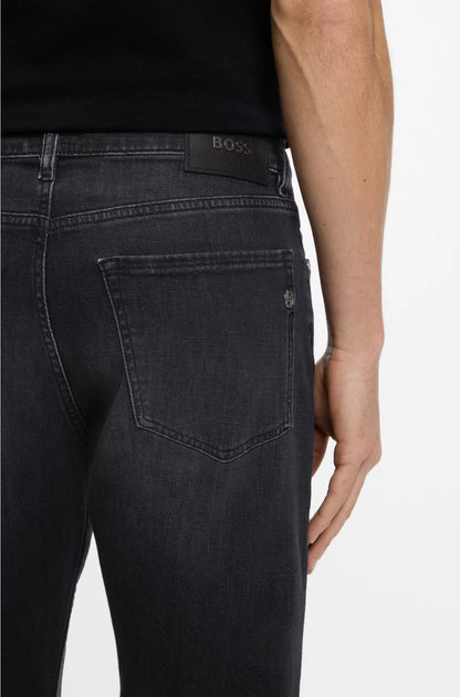 MAINE REGULAR-FIT JEANS IN SUPER-SOFT BLACK ITALIAN DENIM