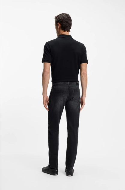 MAINE REGULAR-FIT JEANS IN SUPER-SOFT BLACK ITALIAN DENIM