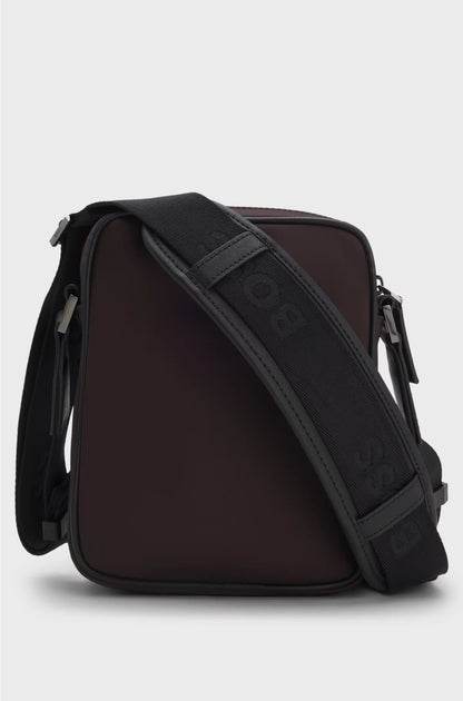 TWILL REPORTER BAG WITH DOUBLE B MONOGRAM
