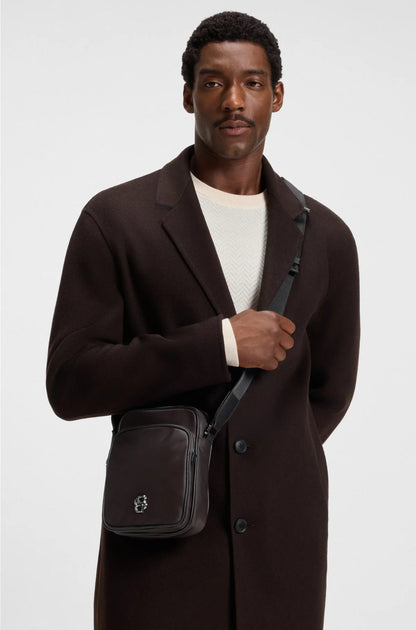 TWILL REPORTER BAG WITH DOUBLE B MONOGRAM