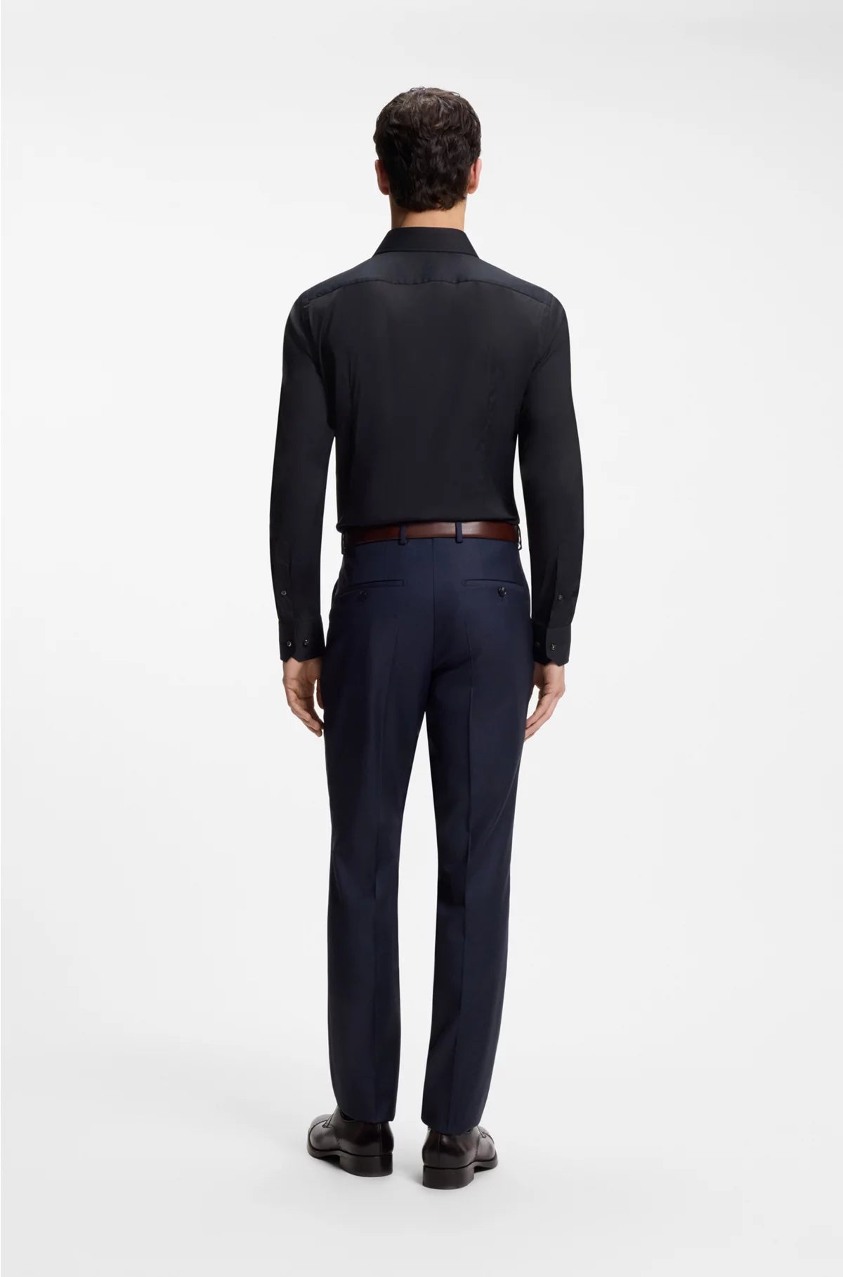SLIM-FIT SHIRT IN COTTON-BLEND STRETCH POPLIN