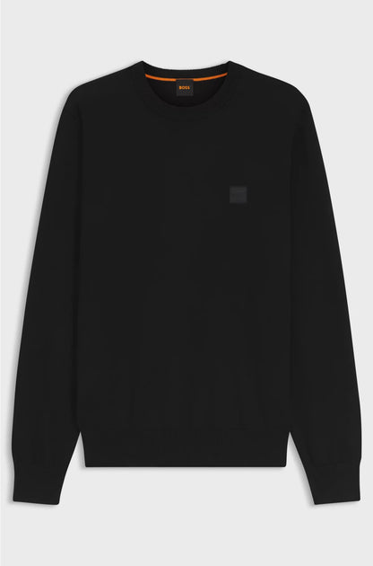 COTTON-CASHMERE SWEATER WITH LOGO LABEL
