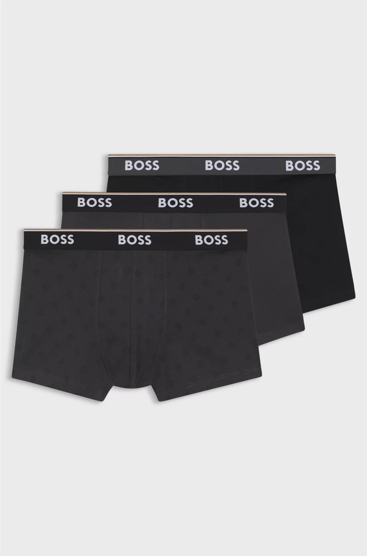 THREE-PACK OF LOGO-WAISTBAND TRUNKS IN STRETCH COTTON