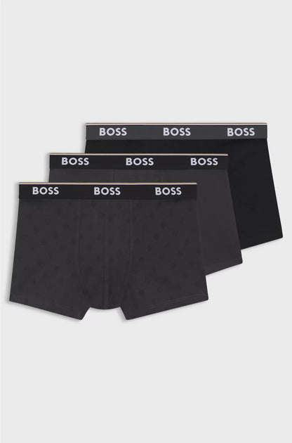 THREE-PACK OF LOGO-WAISTBAND TRUNKS IN STRETCH COTTON