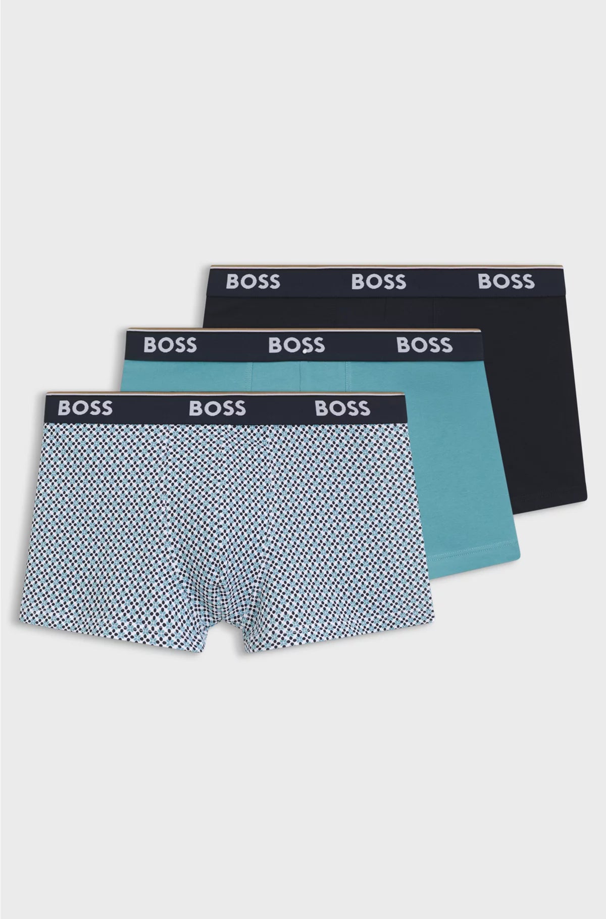 THREE-PACK OF LOGO-WAISTBAND TRUNKS IN STRETCH COTTON