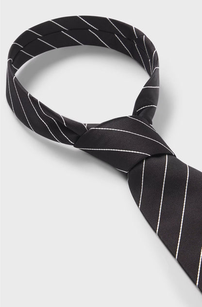 SILK-JACQUARD TIE WITH DIAGONAL STRIPES