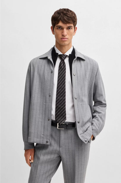 SILK-JACQUARD TIE WITH DIAGONAL STRIPES