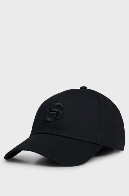 COTTON-TWILL CAP WITH EMBROIDERED DOUBLE B MONOGRAM