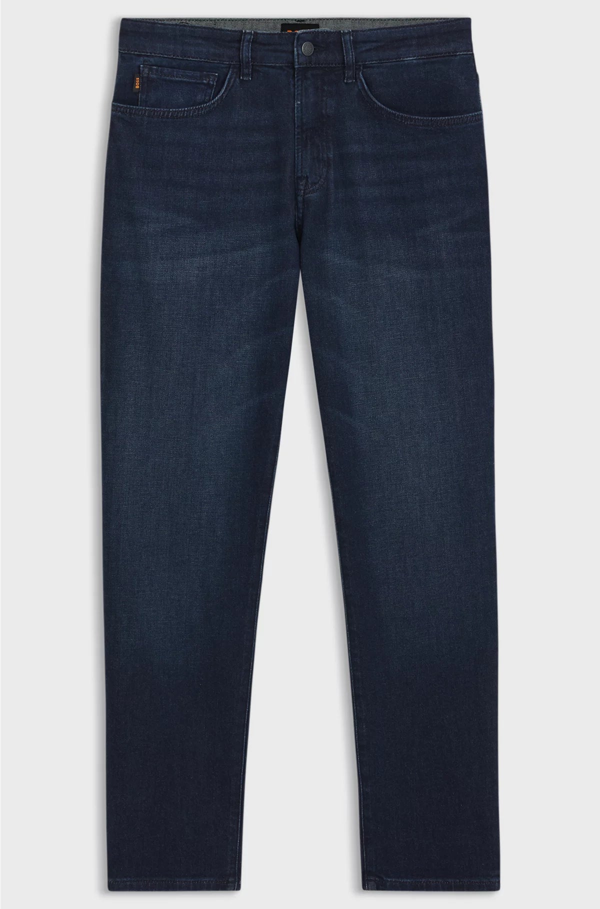 TAPERED-FIT JEANS IN BLUE COMFORT-STRETCH DENIM