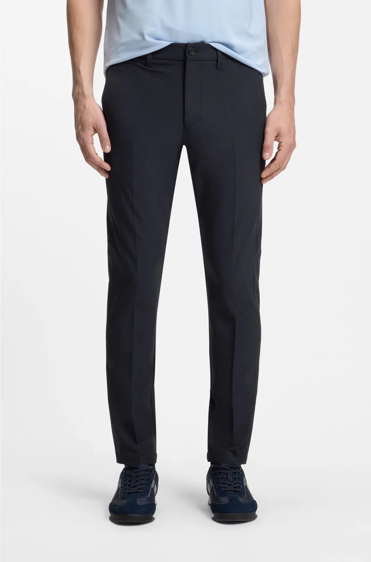SLIM-FIT TROUSERS IN WATER-REPELLENT STRETCH FABRIC