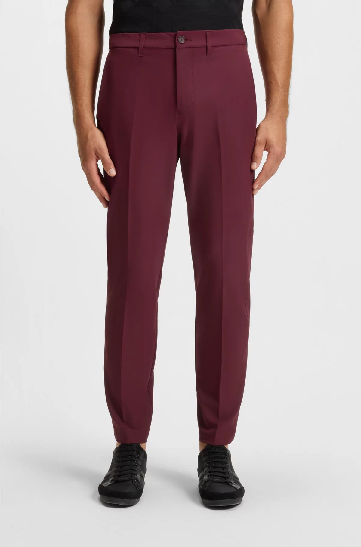 SLIM-FIT TROUSERS IN WATER-REPELLENT STRETCH FABRIC