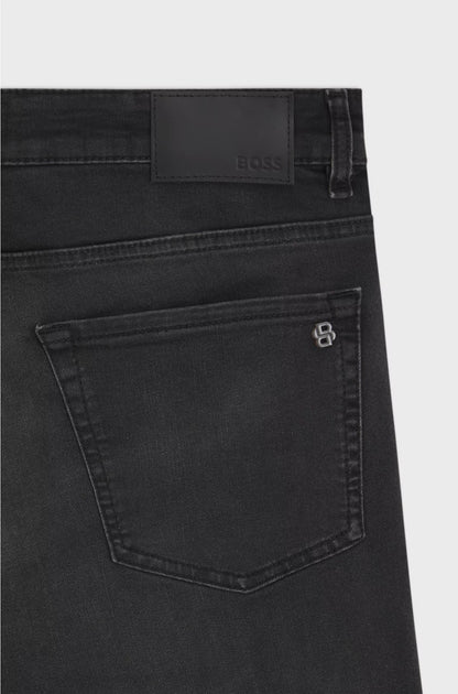 MAINE REGULAR-FIT JEANS IN BLACK SUPER-STRETCH DENIM