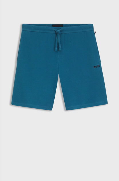COTTON-BLEND PYJAMA SHORTS WITH EMBROIDERED LOGO