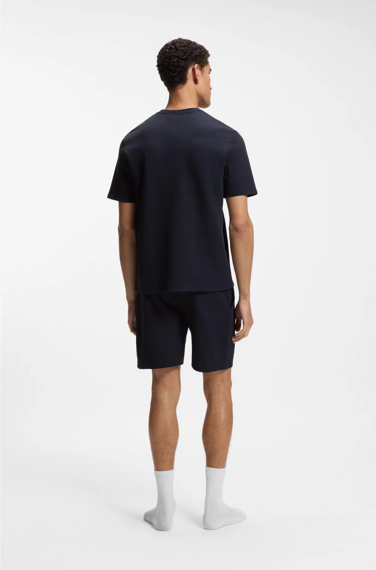 COTTON-BLEND PYJAMA T-SHIRT WITH EMBROIDERED LOGO