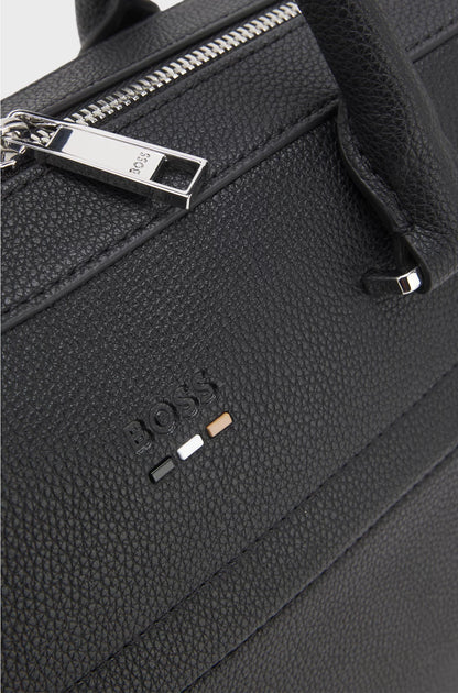 DOCUMENT CASE IN GRAINED FAUX LEATHER WITH SIGNATURE TRIMS