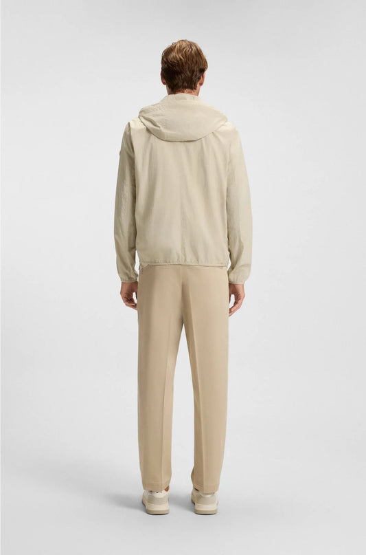 WATER-REPELLENT JACKET IN CRINKLE FABRIC WITH ADJUSTABLE HOOD