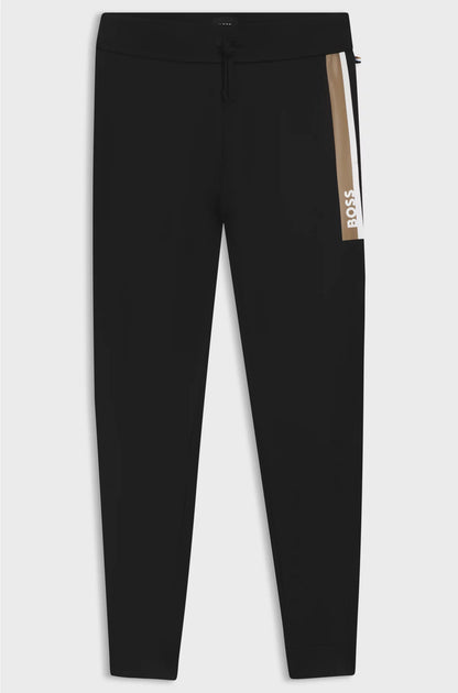 COTTON-TERRY TRACKSUIT BOTTOMS WITH STRIPE PRINT