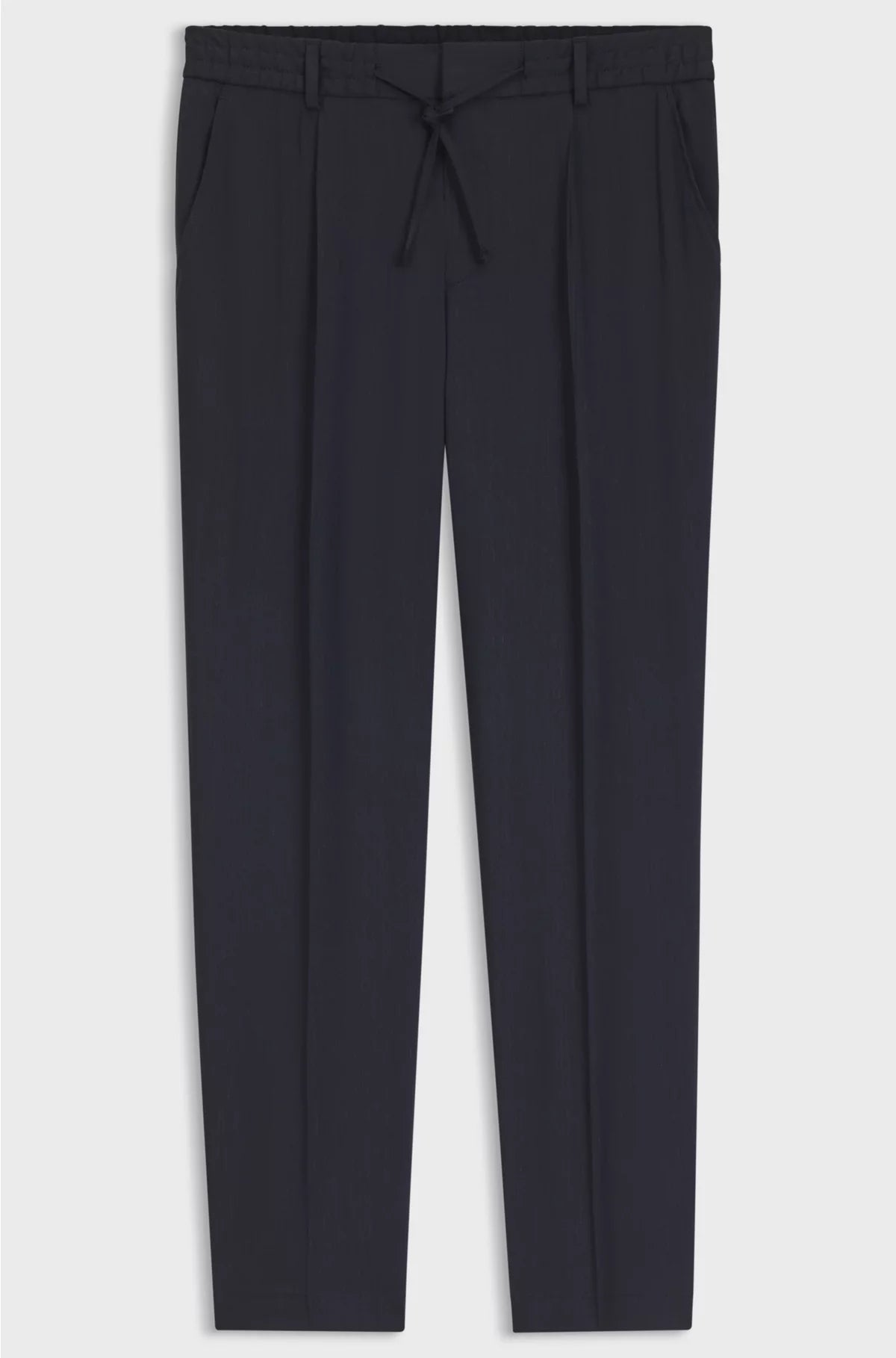 TAPERED-FIT MACHINE-WASHABLE TAILORED TROUSERS IN A LINEN BLEND