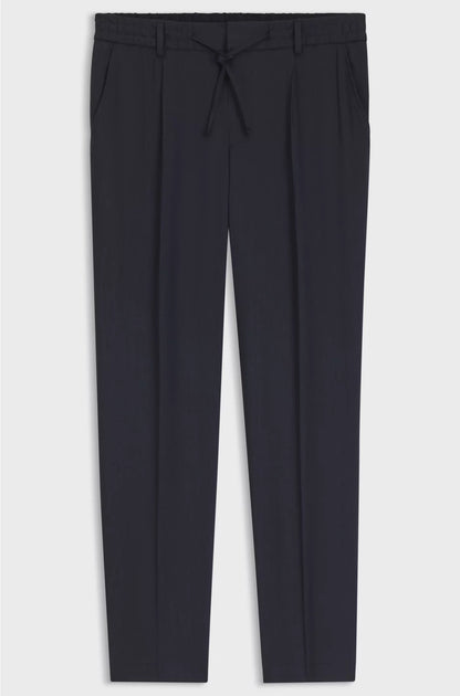 TAPERED-FIT MACHINE-WASHABLE TAILORED TROUSERS IN A LINEN BLEND