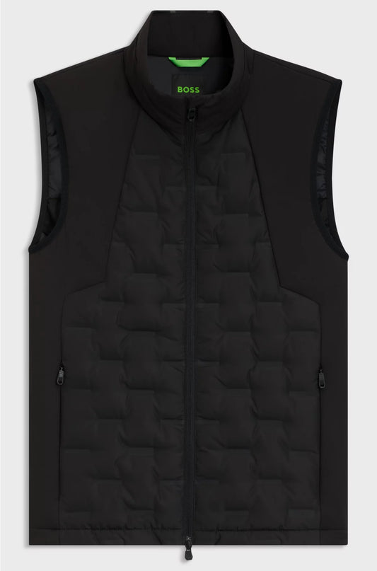 DOWN-FILLED GILET WITH WELDED-LOGO PATTERN
