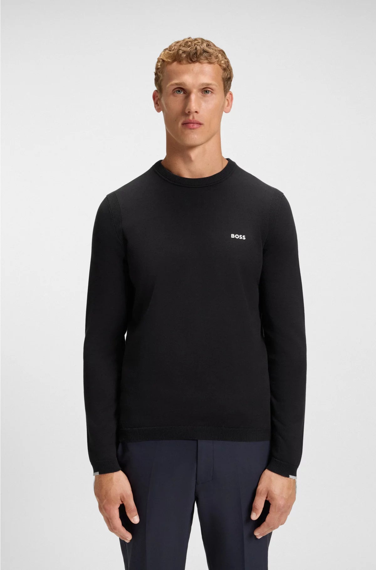 COTTON SWEATER WITH CONTRAST DETAILS