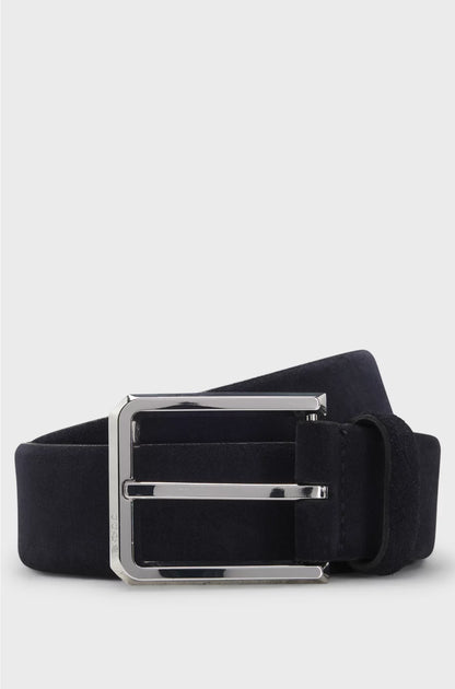 SUEDE BELT WITH SILVER-TONE BUCKLE