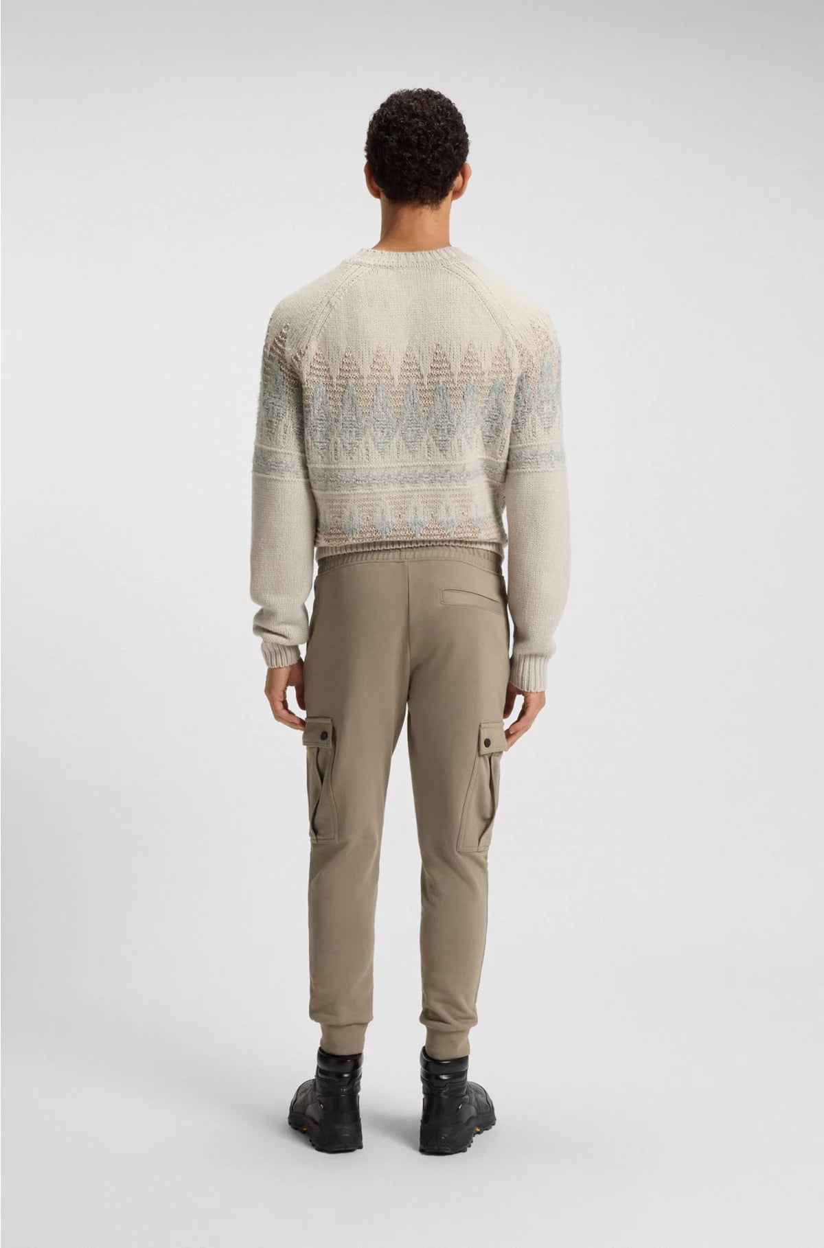 RELAXED-FIT COTTON-TERRY TRACKSUIT BOTTOMS WITH CARGO POCKETS