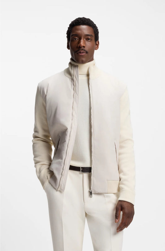 REGULAR-FIT HYBRID JACKET WITH DOUBLE B MONOGRAM
