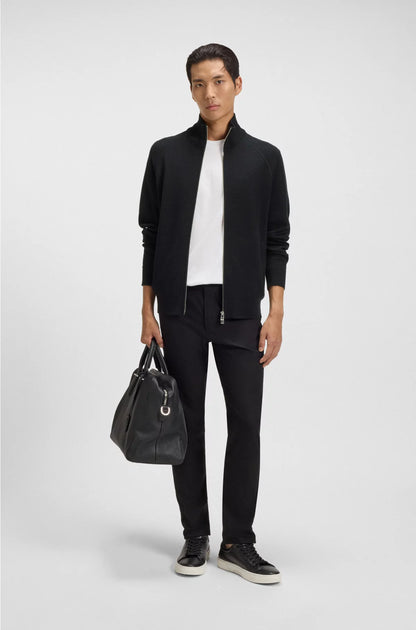 ZIP-UP CARDIGAN IN COTTON AND VIRGIN WOOL