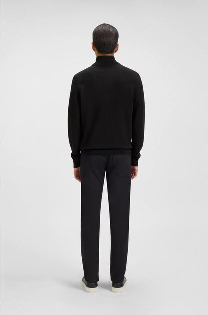 ZIP-UP CARDIGAN IN COTTON AND VIRGIN WOOL