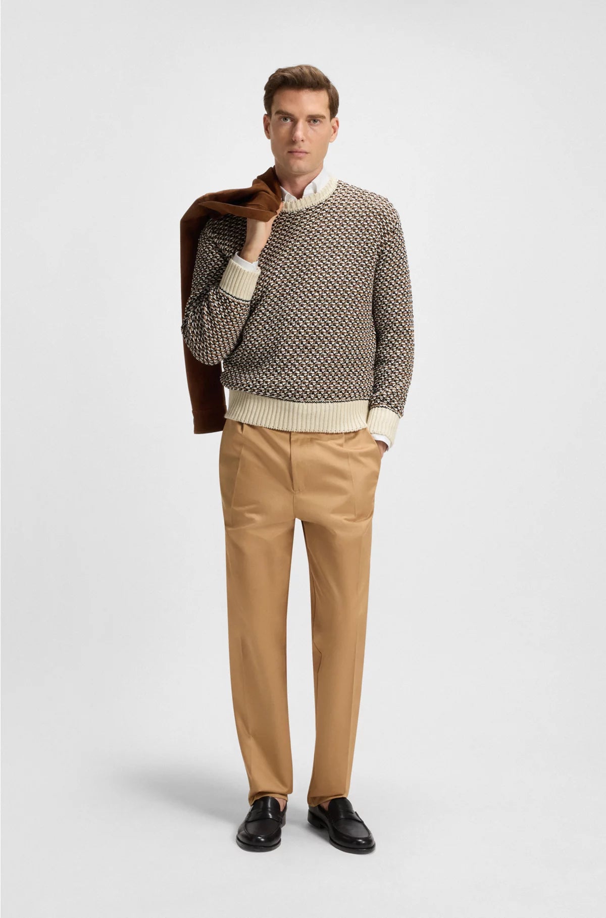 COTTON SWEATER WITH RICH KNITTED STRUCTURE