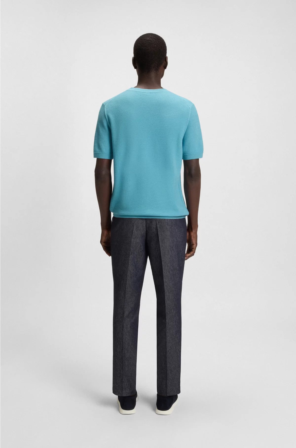 KNIT SWEATER WITH MIXED STRUCTURES