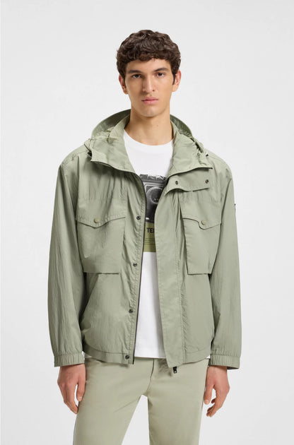 WATER-REPELLENT JACKET WITH HOOD VISOR