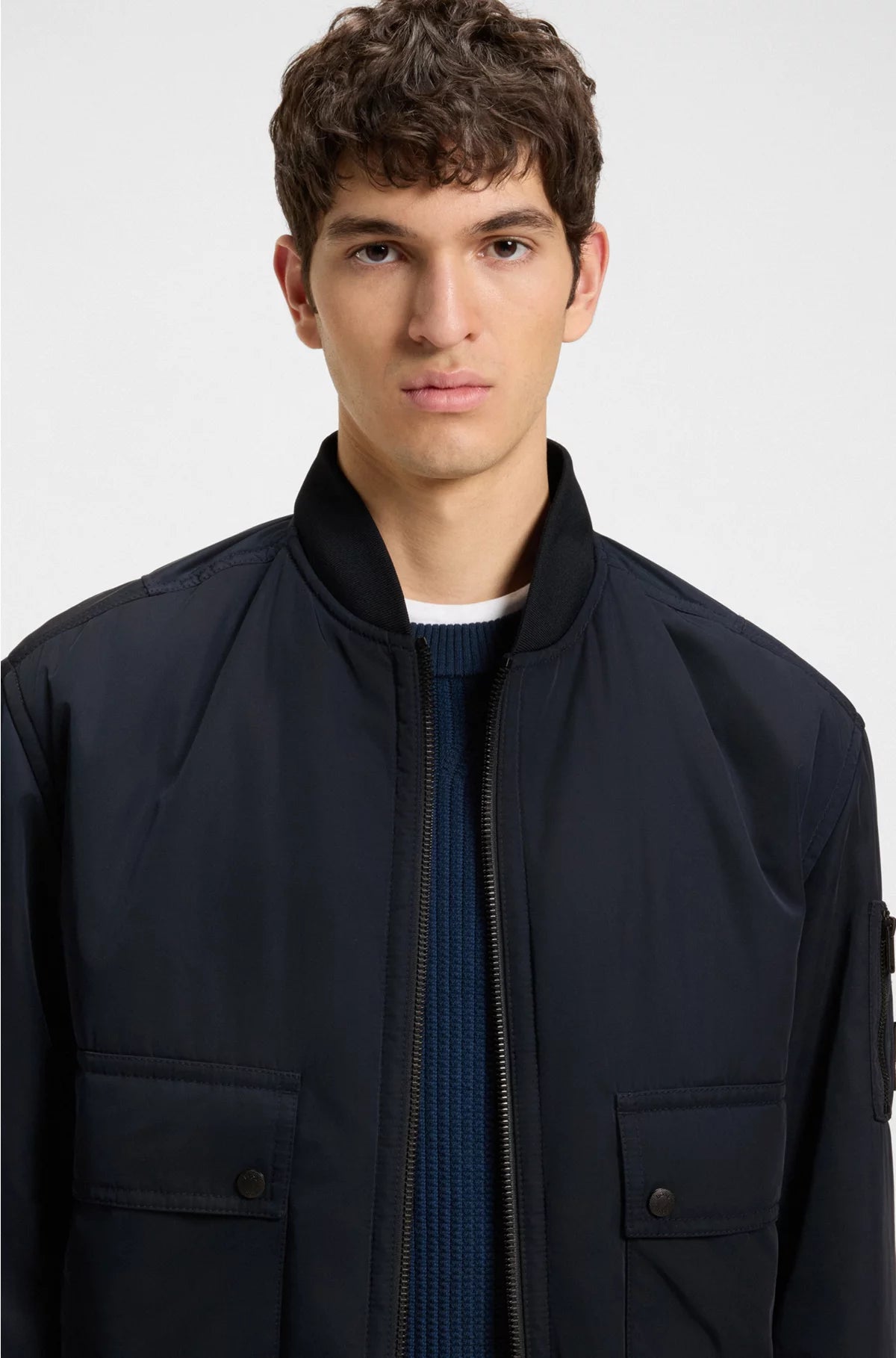 WATER-REPELLENT BOMBER JACKET WITH DETACHABLE LINER