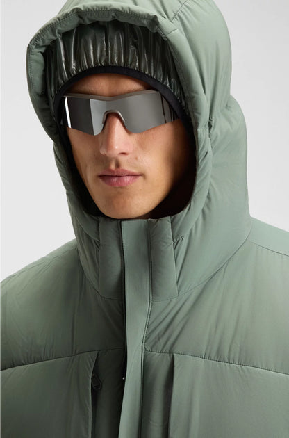 LONG-LENGTH DOWN JACKET IN WATER-REPELLENT STRETCH FABRIC